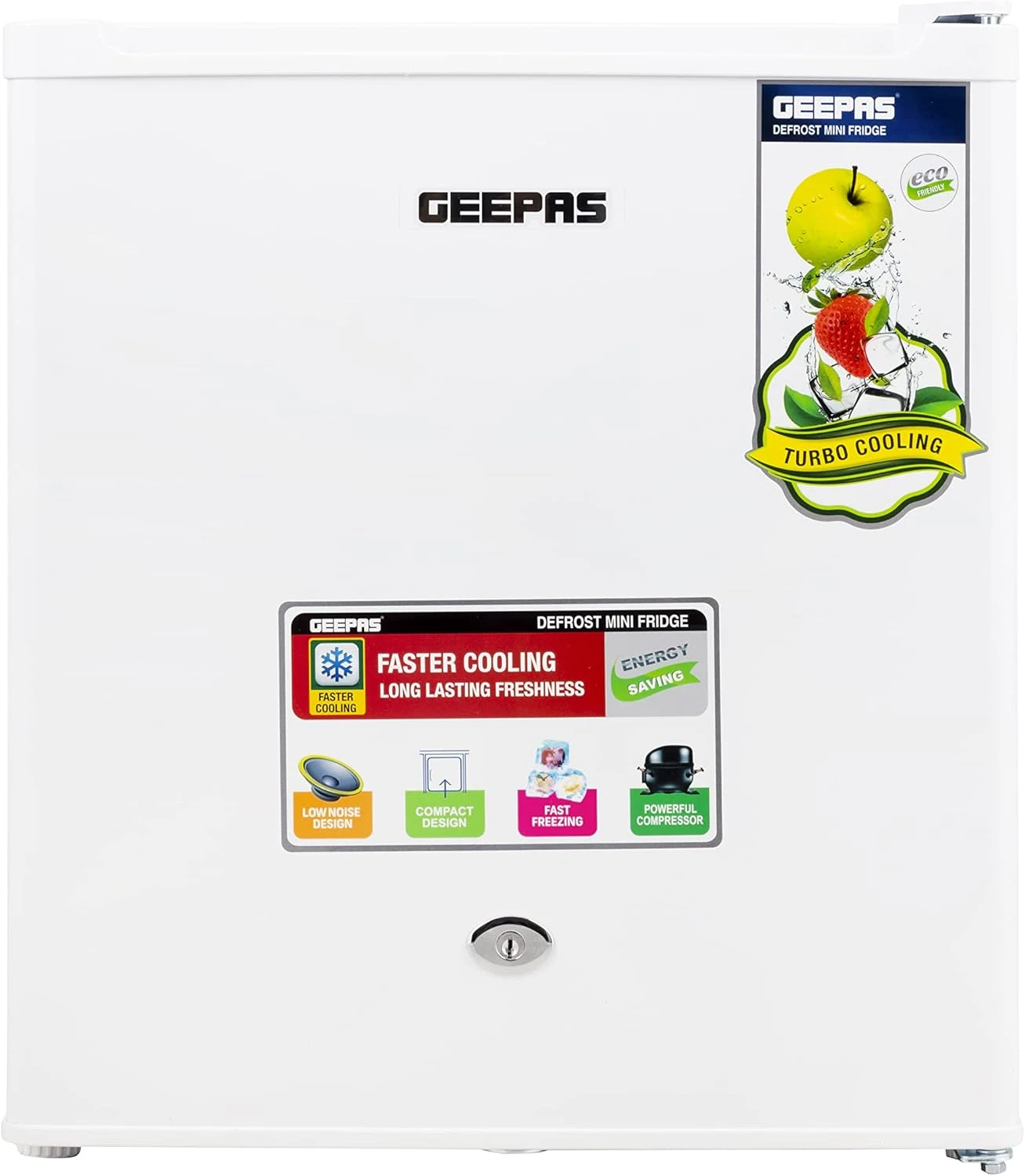 Geepas Single Door Mini Fridge GRF654 - 60 Litre Refrigerator