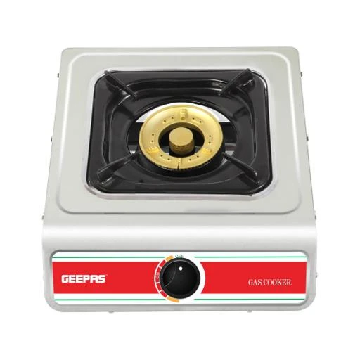 Geepas Single Burner Gas Stove GK681 - Stainless Steel, Auto Ignition