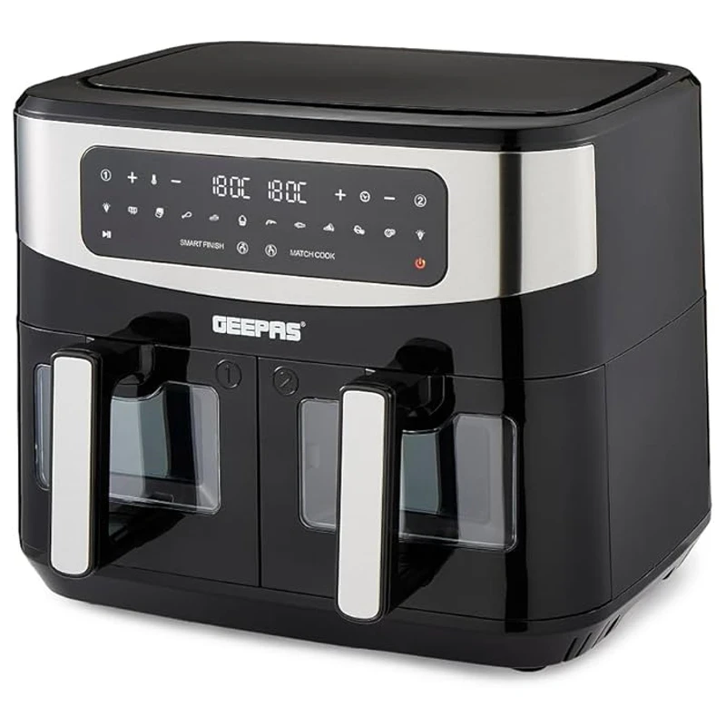 Geepas Dual Digital Air Fryer GAF37525 - 9L (2x4.5L Baskets)