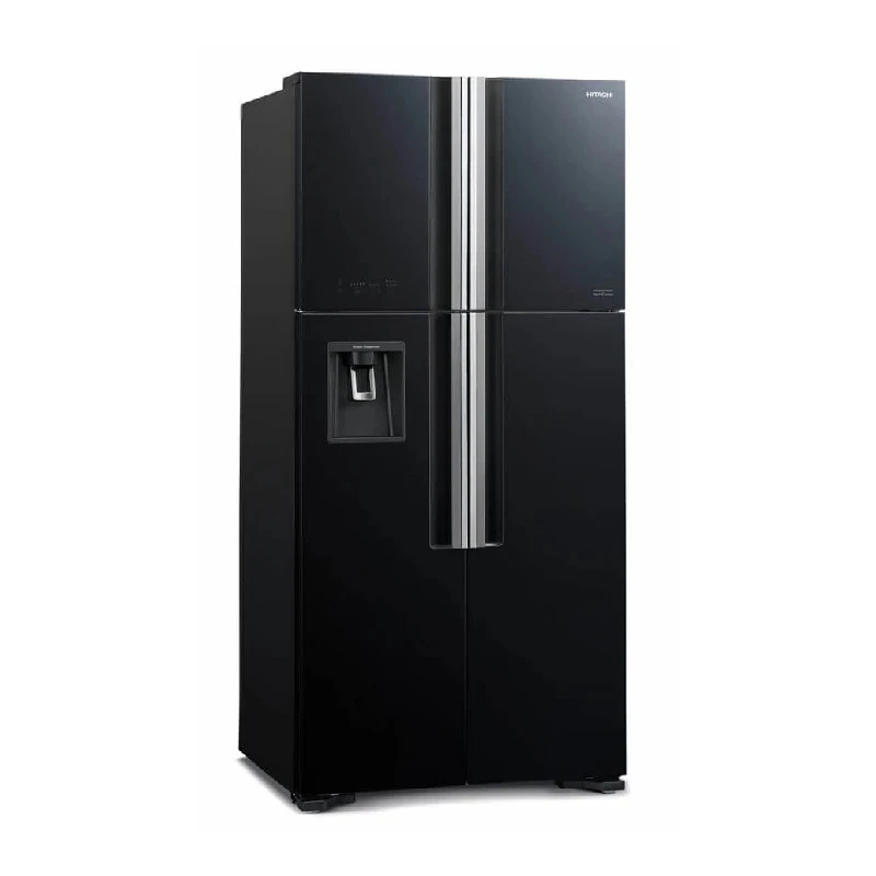 Hitachi 550L 4-Door Fridge | Glass Black, Water Dispenser