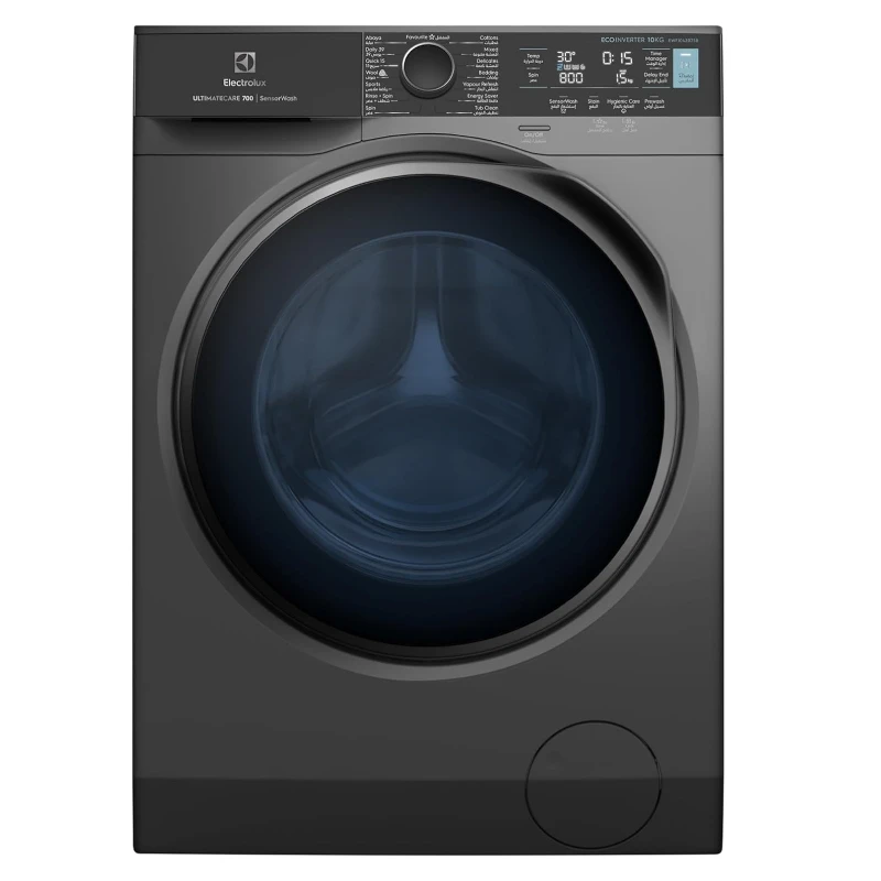 Electrolux 10kg Front Loader Washer | 1400RPM, Black | 14 Programs Washing Machine