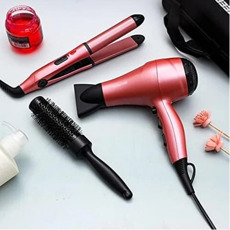 Geepas GHF86054 3-in-1 Hair Dryer, Straightener & Curler Travel Set