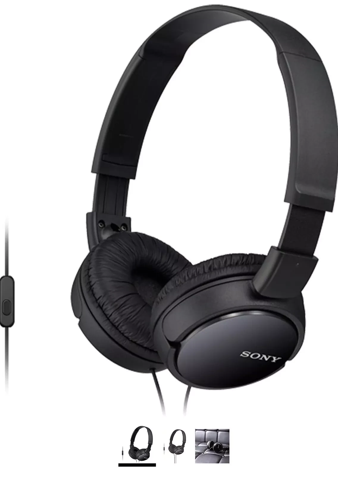 Sony MDR-ZX110AP On-Ear Headphones with Mic | Wired & Authentic