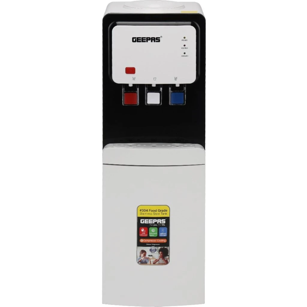 Geepas Water Dispenser GWD17019 - 3 Tap (Hot/Cold/Normal) with Cabinet