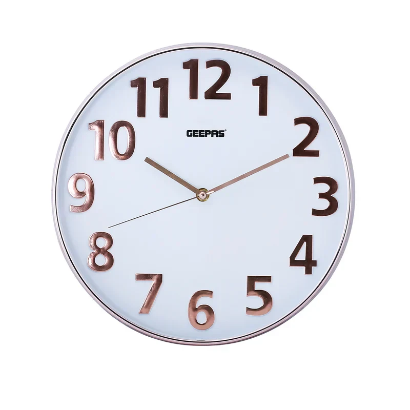 Geepas Wall Clock GWC26013 - 3D Gold Dial