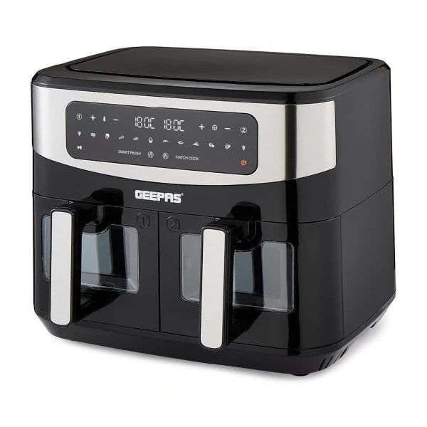 Geepas Dual Digital Air Fryer GAF37525 - 9L (2x4.5L Baskets)