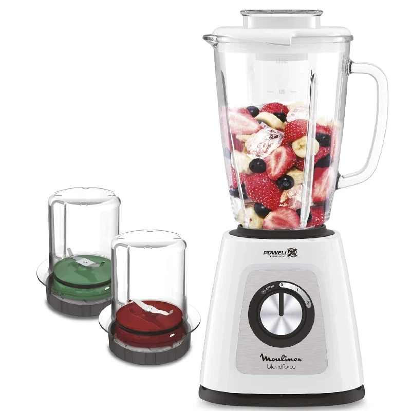 Moulinex 3-in-1 Blender | 600W, Glass Jar, Grinder & Chopper