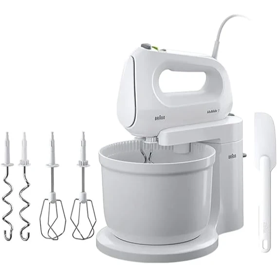 Braun HM1070WH Hand Mixer with Bowl | 400W, Heavy Duty