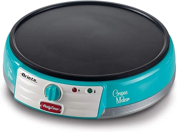 Ariete Party Time Crepe Maker | 1000W, Non-Stick, Turquoise