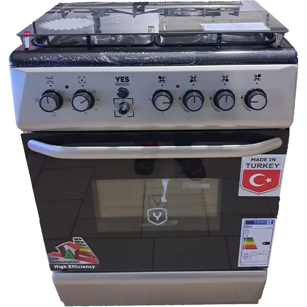 Yes 1 electric and 3 gas burners & electric oven YS-5631GTB
