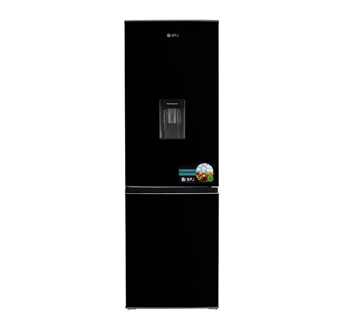 SPJ 429 Litres Bottom Mount Refrigerator with Dispenser Black Glass